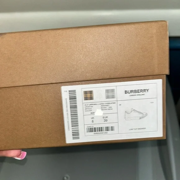 Burberry Beige and Black High-Top Sneakers - Picture 8 of 8